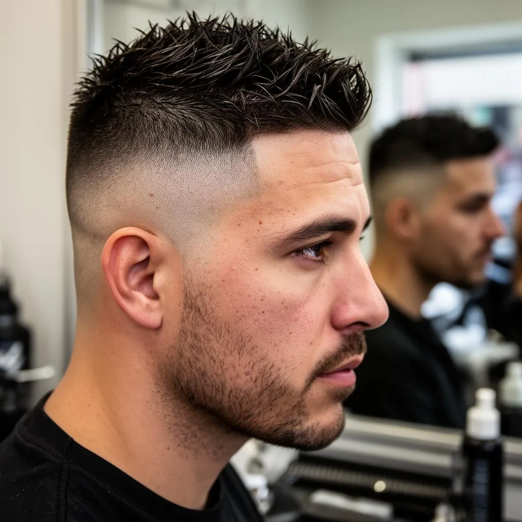 Coupe moderne homme avec dégradé