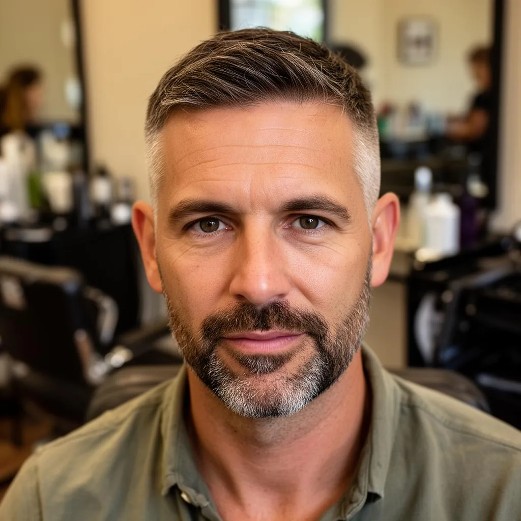 Coupe gentleman homme cheveux argentés