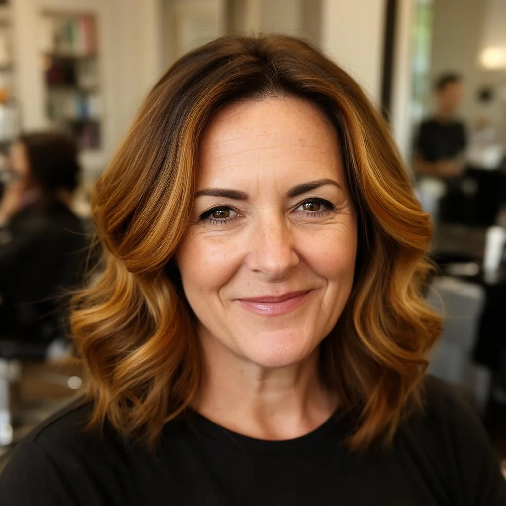 Couleur et mèches femme avec brushing